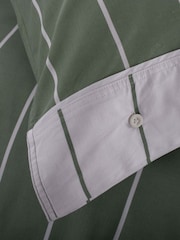 The Lyndon Company Sage Pin Stripe Duvet Cover and Pillowcase Set - Image 4 of 5