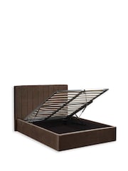 Julian Bowen Chocolate Brown Aylen Upholstered Ottoman Storage Bed Frame - Image 10 of 12
