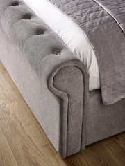 Julian Bowen Grey Ravello 2 Drawer Chenille Upholstered Bed - Image 12 of 14