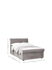 Julian Bowen Grey Ravello 2 Drawer Chenille Upholstered Bed - Image 13 of 14