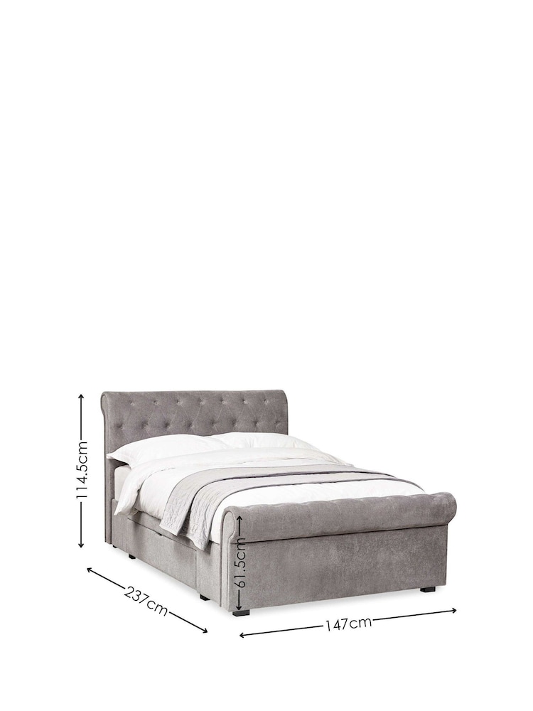Julian Bowen Grey Ravello 2 Drawer Chenille Upholstered Bed - Image 14 of 14 Julian Bowen Grey Ravello 2 Drawer Chenille Upholstered Bed - Image 14 of 14