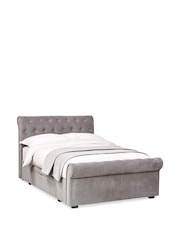 Julian Bowen Grey Ravello 2 Drawer Chenille Upholstered Bed - Image 3 of 14