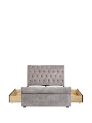 Julian Bowen Grey Ravello 2 Drawer Chenille Upholstered Bed - Image 7 of 14