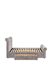 Julian Bowen Grey Ravello 2 Drawer Chenille Upholstered Bed - Image 9 of 14