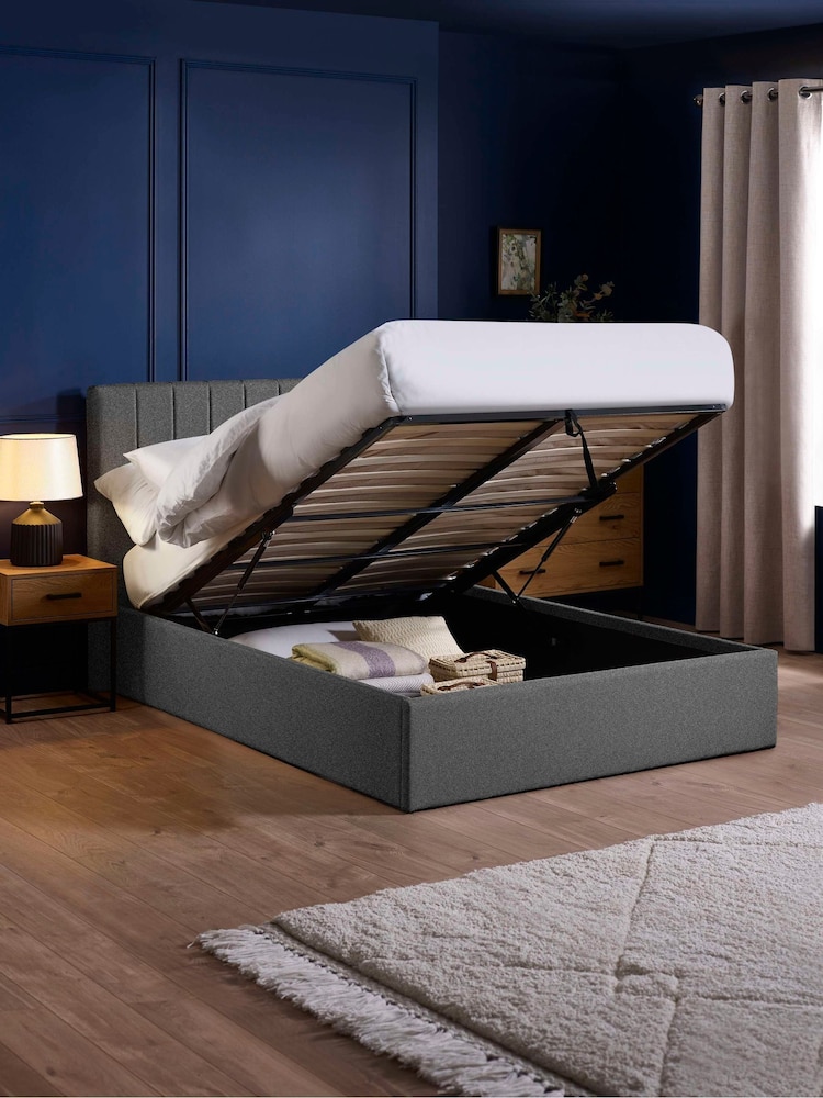 Julian Bowen Dark Grey Aylen Upholstered Ottoman Storage Bed Frame - Image 2 of 12 Julian Bowen Dark Grey Aylen Upholstered Ottoman Storage Bed Frame - Image 2 of 12