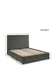 Julian Bowen Dark Grey Wilton 4 Drawer Linen Upholstered Bed - Image 10 of 12