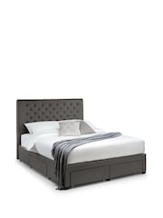 Julian Bowen Dark Grey Wilton 4 Drawer Linen Upholstered Bed - Image 2 of 12