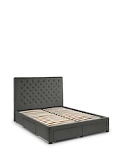 Julian Bowen Dark Grey Wilton 4 Drawer Linen Upholstered Bed - Image 4 of 12