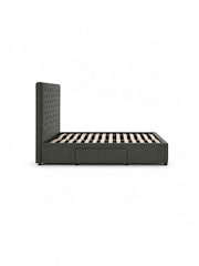 Julian Bowen Dark Grey Wilton 4 Drawer Linen Upholstered Bed - Image 6 of 12