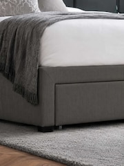 Julian Bowen Dark Grey Wilton 4 Drawer Linen Upholstered Bed - Image 8 of 12