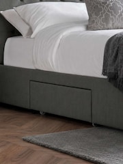 Julian Bowen Dark Grey Wilton 4 Drawer Linen Upholstered Bed - Image 9 of 12