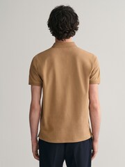 GANT Warm Khaki Green Contrast Collar Polo Shirt - Image 2 of 5