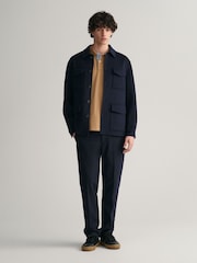 GANT Warm Khaki Green Contrast Collar Polo Shirt - Image 4 of 5