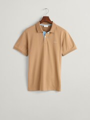 GANT Warm Khaki Green Contrast Collar Polo Shirt - Image 5 of 5