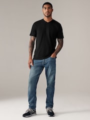 Black Slim Fit Essential V-Neck T-Shirt - Image 3 of 4
