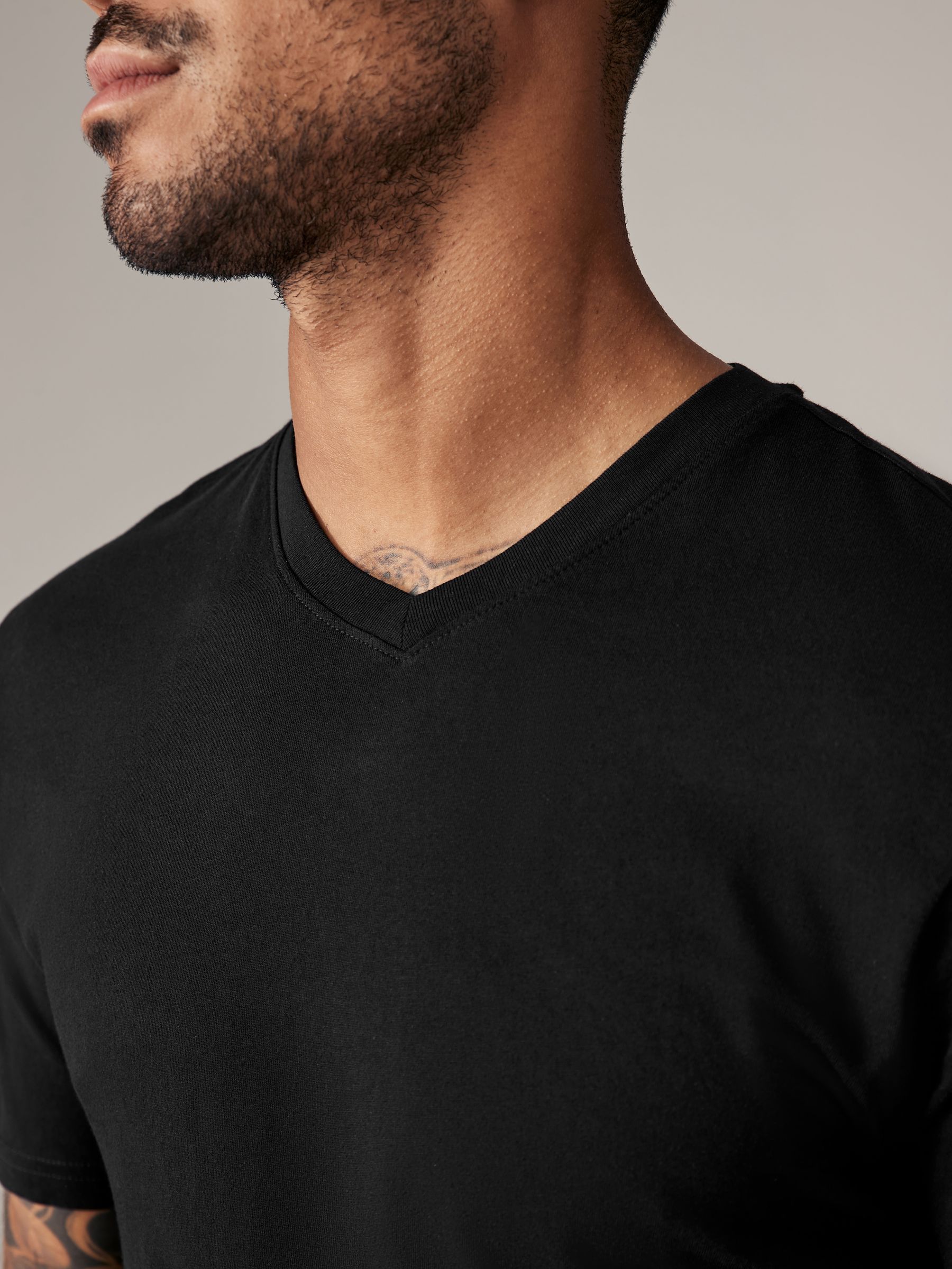 Buy Black Slim Fit Essential V-Neck T-Shirt from the Next UK online shop