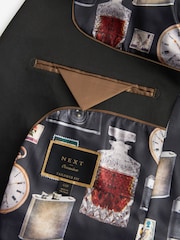 Black Tailored Wool Donegal Tuxedo Suit Jacket - Image 9 of 11