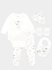 Character Green Baby Dumbo Sleepsuit Bodysuit Hat And Bib  4 Piece Set - Image 1 of 5
