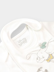 Character Green Baby Dumbo Sleepsuit Bodysuit Hat And Bib  4 Piece Set - Image 5 of 5
