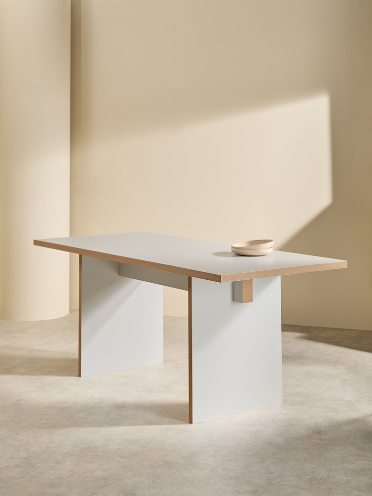 MADE.COM Grey Zayla Rectangle Fixed Dining Table - Image 3 of 3