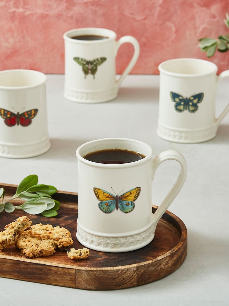 Portmeirion Set of 4 White Botanic Garden Harmony Tankards - Image 1 of 3