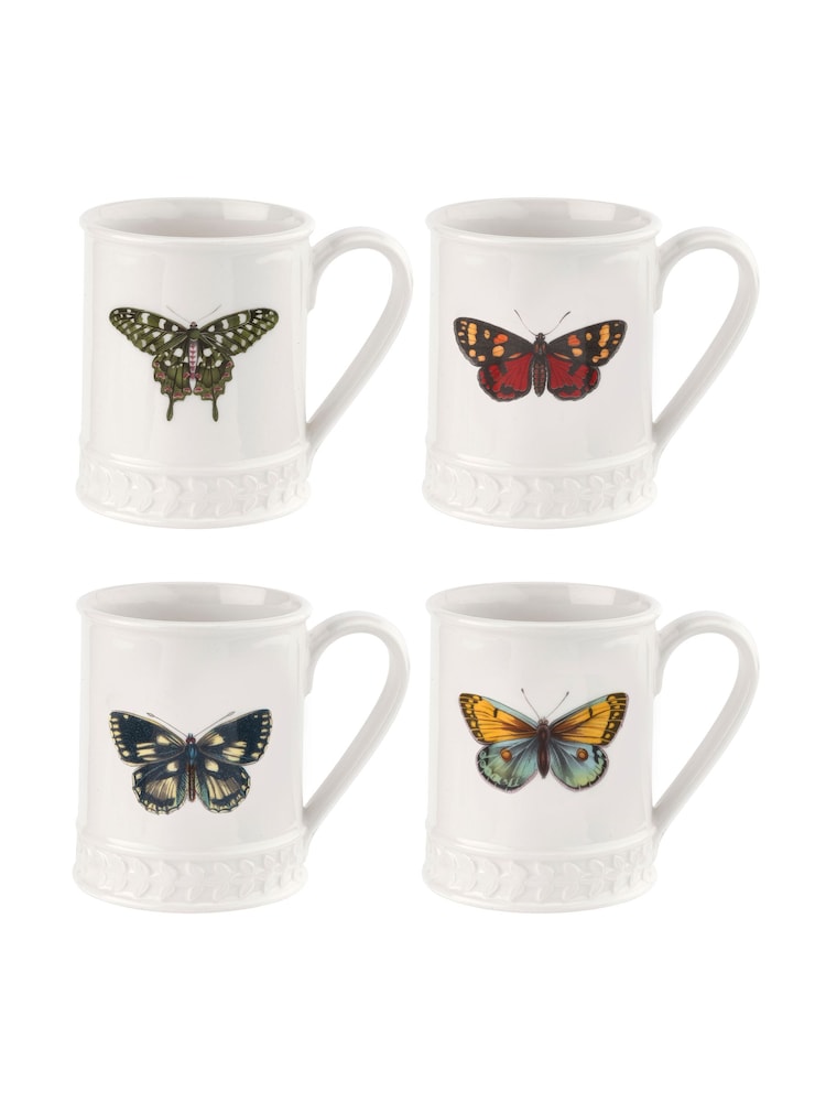 Portmeirion Set of 4 White Botanic Garden Harmony Tankards - Image 3 of 3