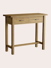Laura Ashley Oak Milton 2 Drawer Console Table - Image 3 of 5