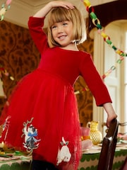 Rouge - Robe Boden en tulle velours appliqué - Image 1 of 4