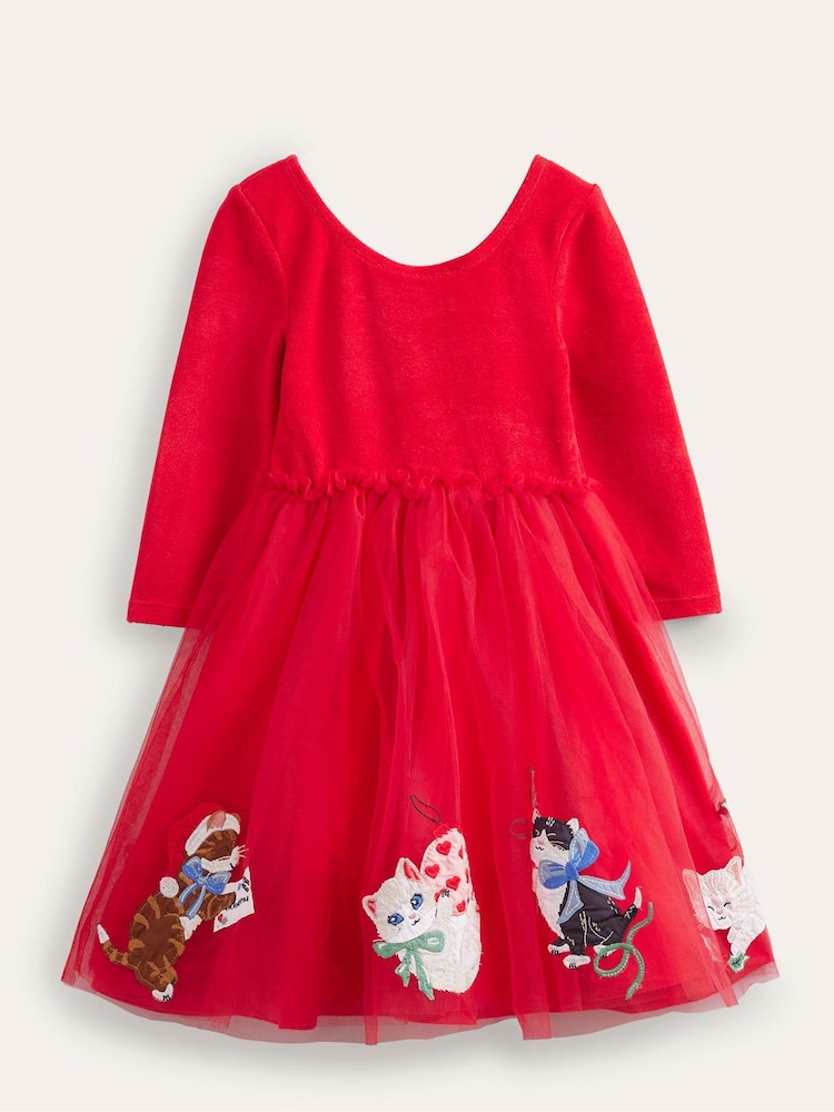 Rouge - Robe Boden en tulle velours appliqué - Image 2 of 4