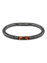 BOSS Black Slice Hematite And Tigers Eye Beaded Bracelet - Image 1 of 3