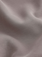 Grey/Purple Premium Slinky Quarter Zip Neck Collared Short Sleeve Top - Image 6 of 6
