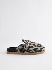 Leopard Faux Fur Buckle Mule Slippers - Image 5 of 11