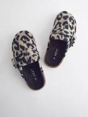 Leopard Faux Fur Buckle Mule Slippers - Image 7 of 11