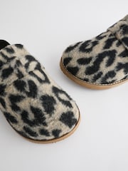 Leopard Faux Fur Buckle Mule Slippers - Image 9 of 11