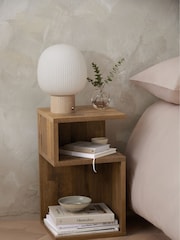 Dark Bronx Oak Effect Bedside Table - Image 1 of 10