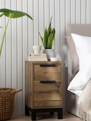 Dark Bronx Oak Effect Set of 2 Bedside Table - Image 1 of 11