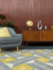 Asiatic Rugs Ochre Yellow Reef Wool Motif Rug - Image 1 of 6