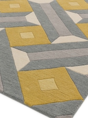 Asiatic Rugs Ochre Yellow Reef Wool Motif Rug - Image 3 of 6