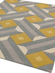 Asiatic Rugs Ochre Yellow Reef Wool Motif Rug - Image 4 of 6