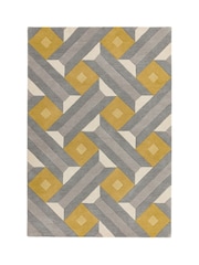 Asiatic Rugs Ochre Yellow Reef Wool Motif Rug - Image 6 of 6