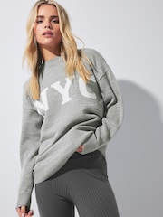 PixieGirl Petite Grey Amour Jumper - Image 1 of 5