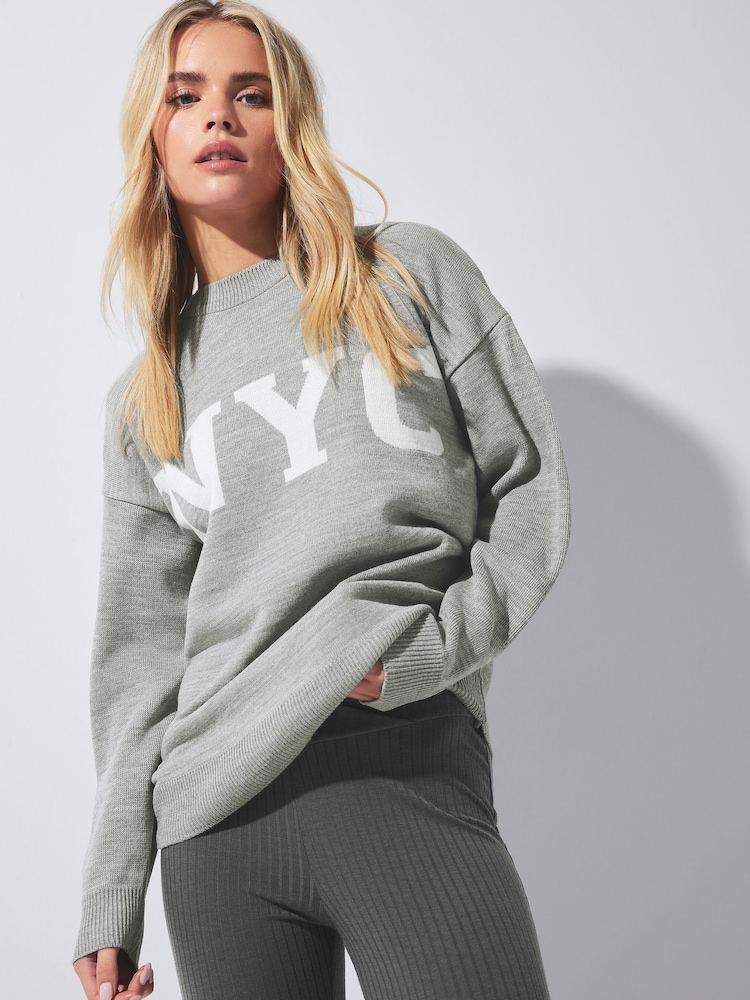 PixieGirl Petite Grey Amour Jumper - Image 1 of 5