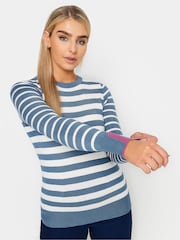 M&Co Blue Long Sleeve 3 Colourway Striped Jumper - Image 1 of 4