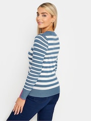 M&Co Blue Long Sleeve 3 Colourway Striped Jumper - Image 2 of 4