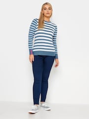 M&Co Blue Long Sleeve 3 Colourway Striped Jumper - Image 3 of 4