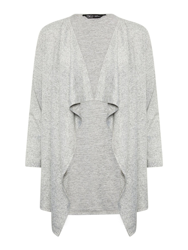 M&Co Grey Petite Waterfall Cardigan - Image 5 of 5