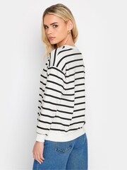 PixieGirl Petite White Stripe Long Sleeve Sweatshirt - Image 2 of 4