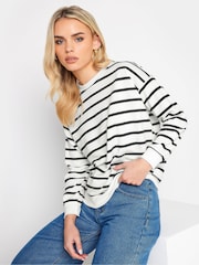 PixieGirl Petite White Stripe Long Sleeve Sweatshirt - Image 4 of 4