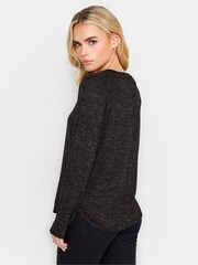 PixieGirl Petite Black Button Hem Cosy Jumper - Image 2 of 4