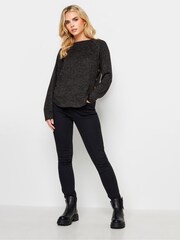 PixieGirl Petite Black Button Hem Cosy Jumper - Image 3 of 4